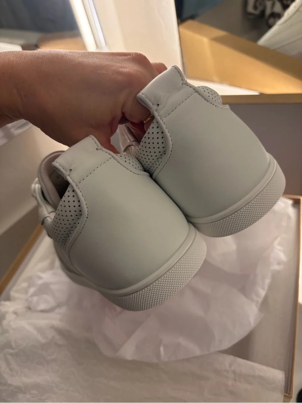 Christian Louboutin White Perforated Leather Sneakers